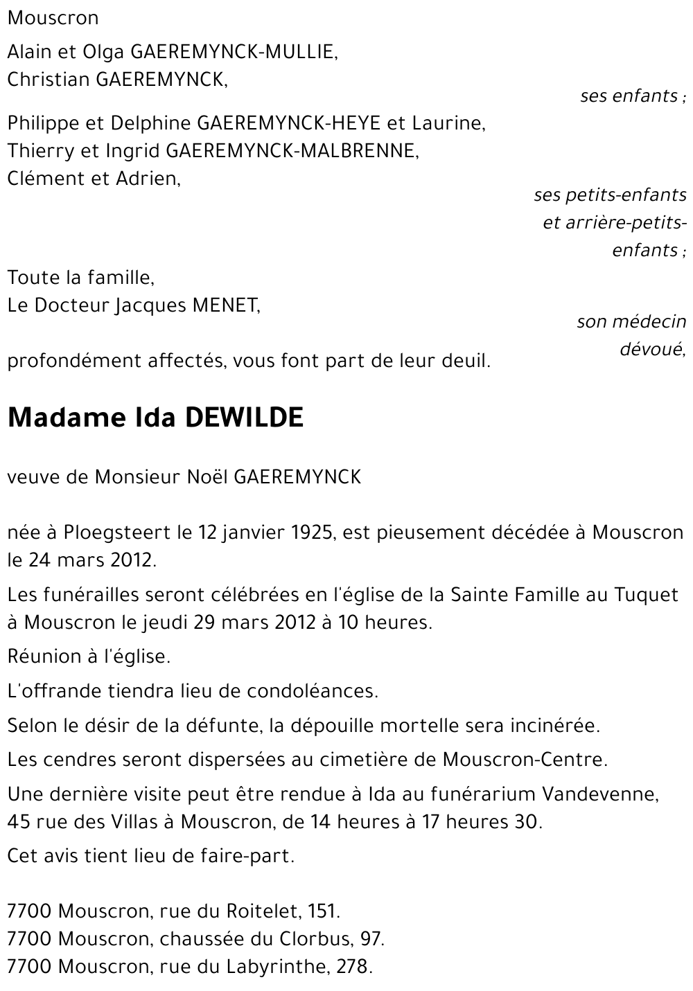 Ida DEWILDE