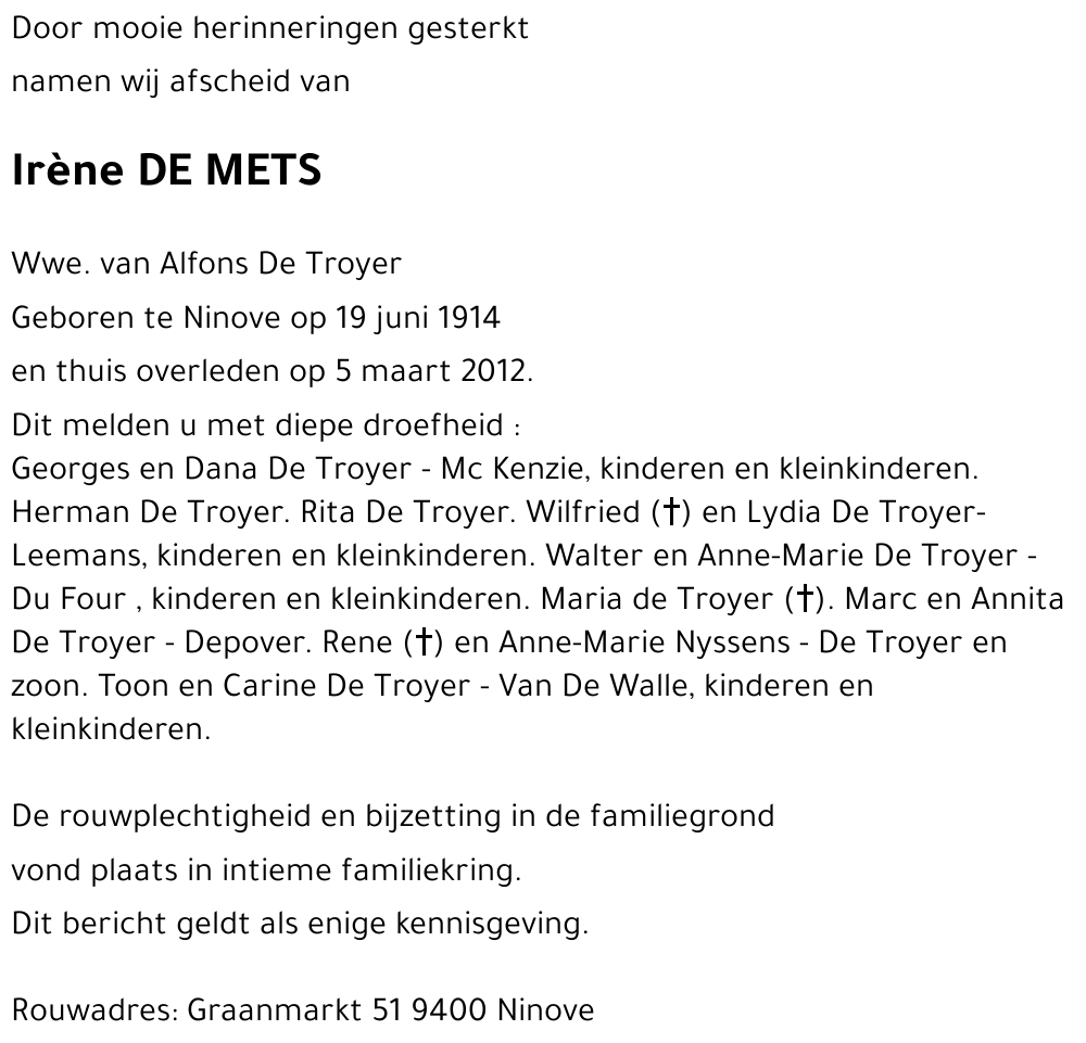 Irene DE METS