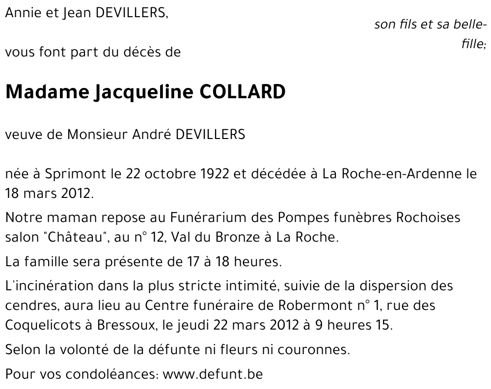 Jacqueline COLLARD