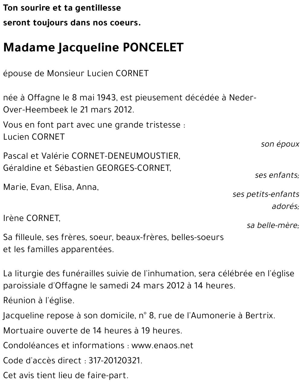 Jacqueline PONCELET