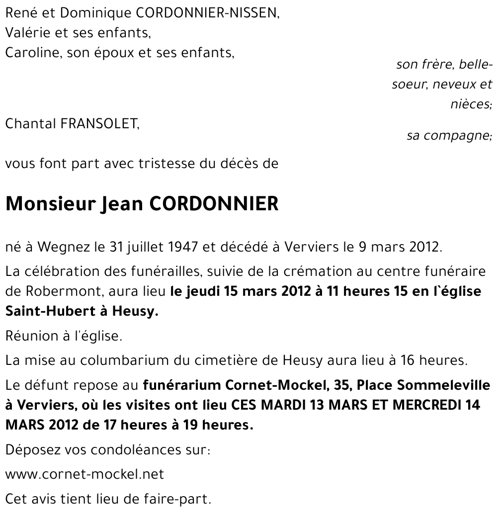 Jean CORDONNIER