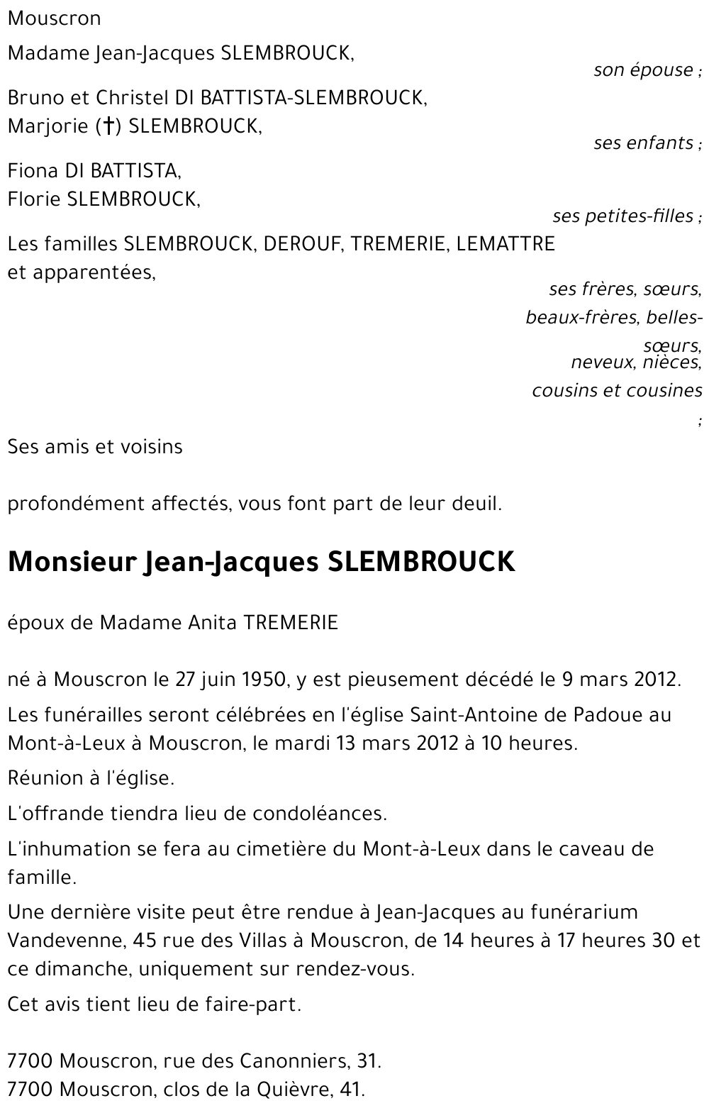 Jean-Jacques SLEMBROUCK