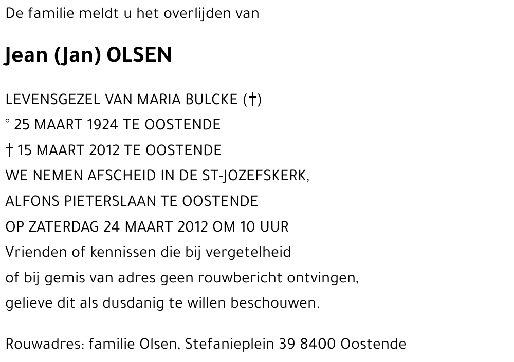 Jean (Jan) OLSEN