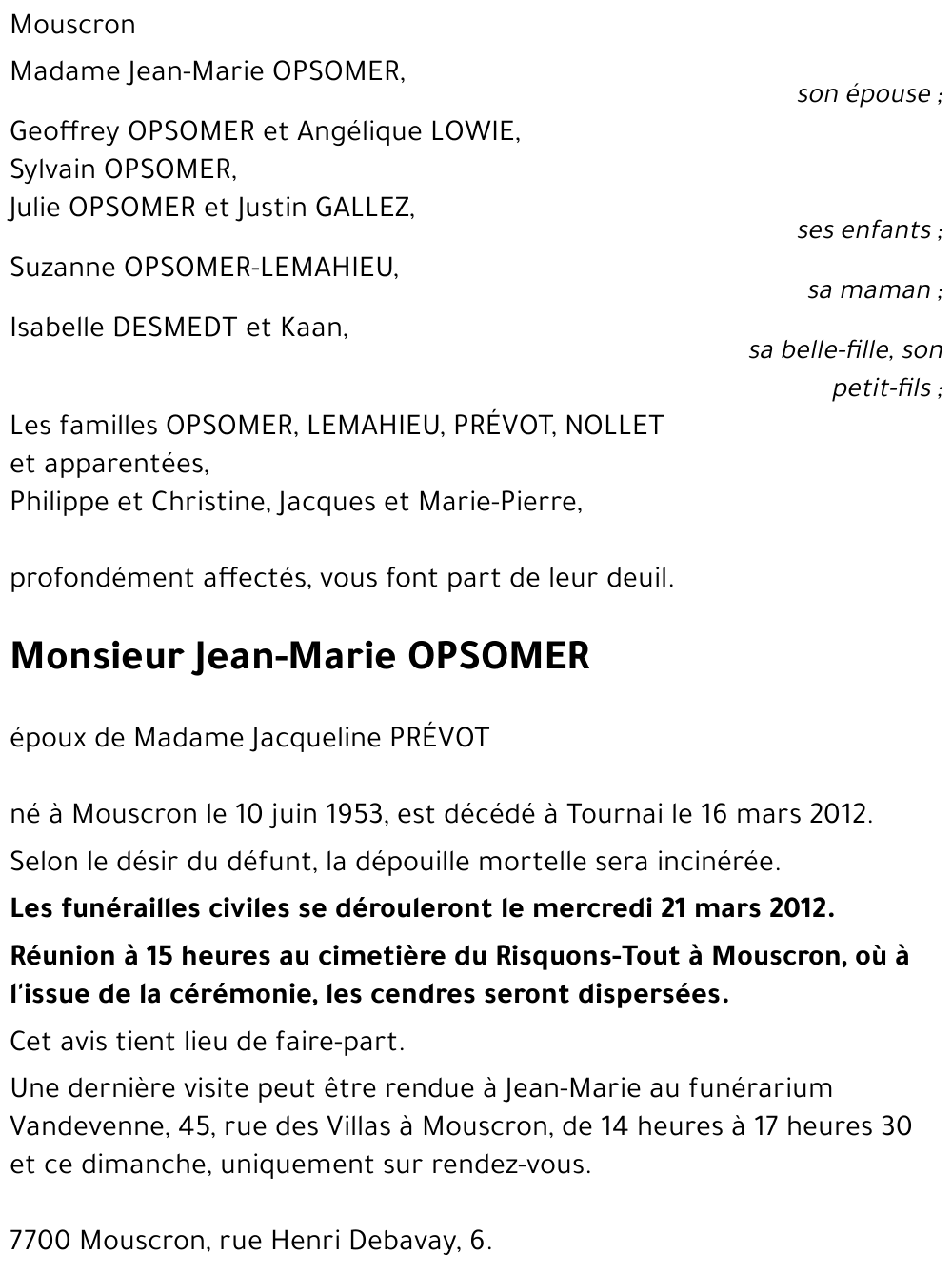 Jean-Marie OPSOMER