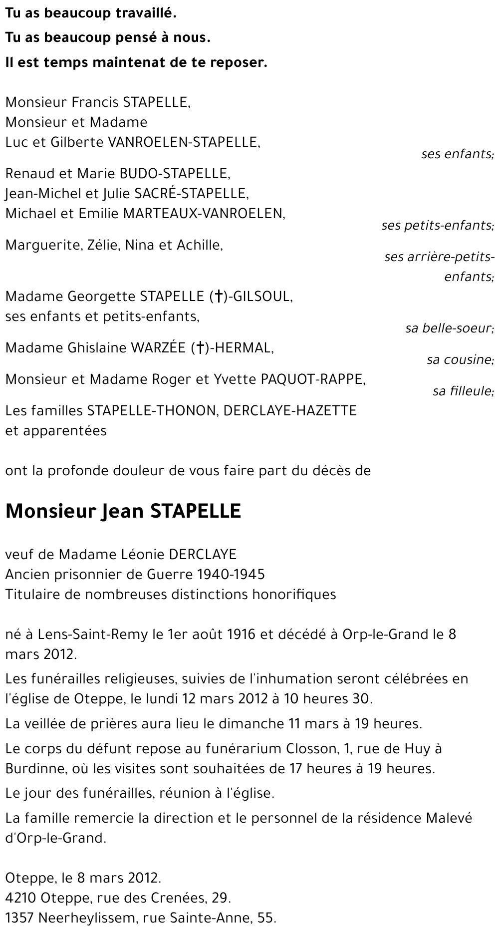 Jean STAPELLE