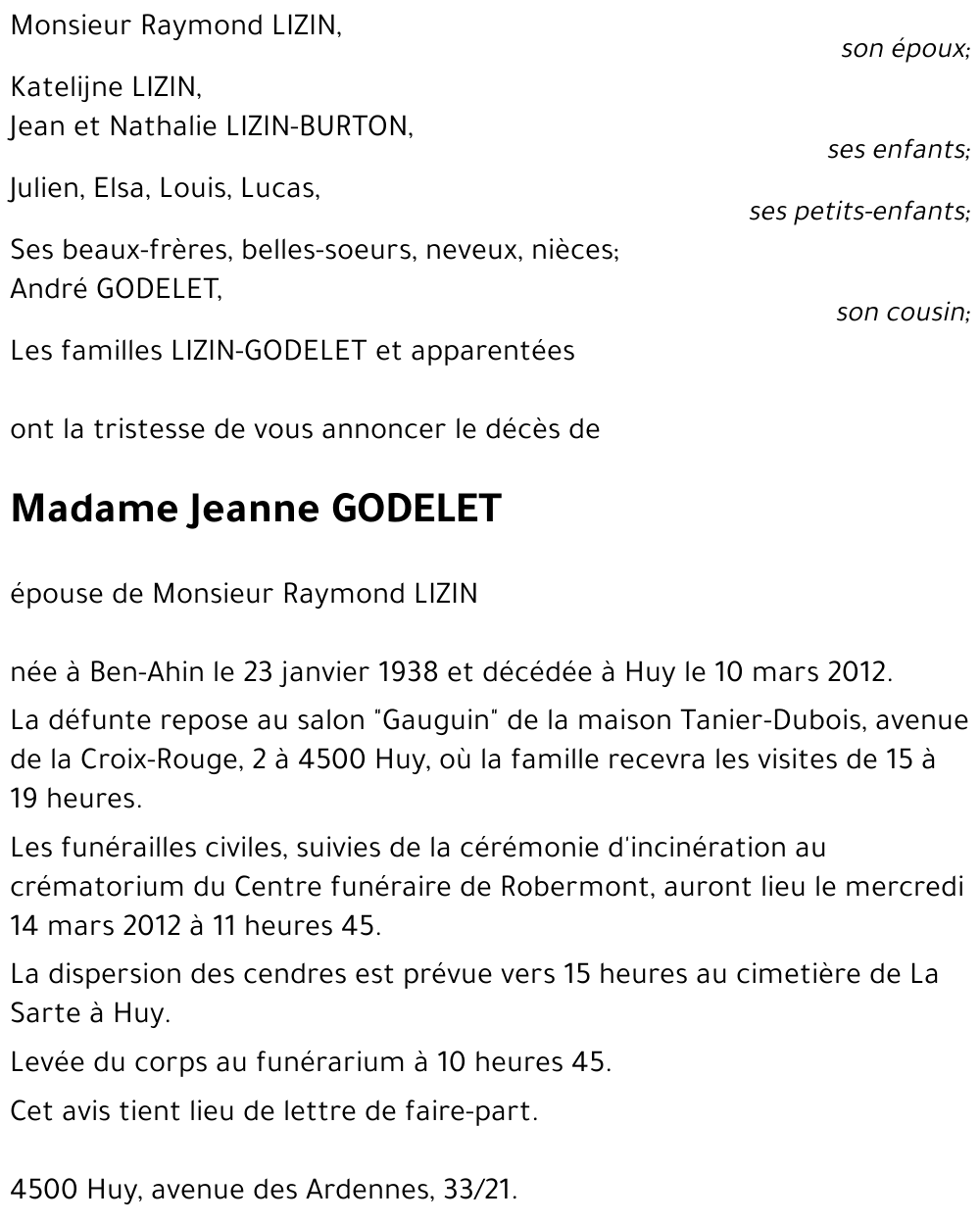 Jeanne GODELET