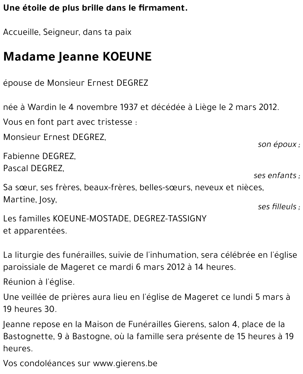 Jeanne KOEUNE