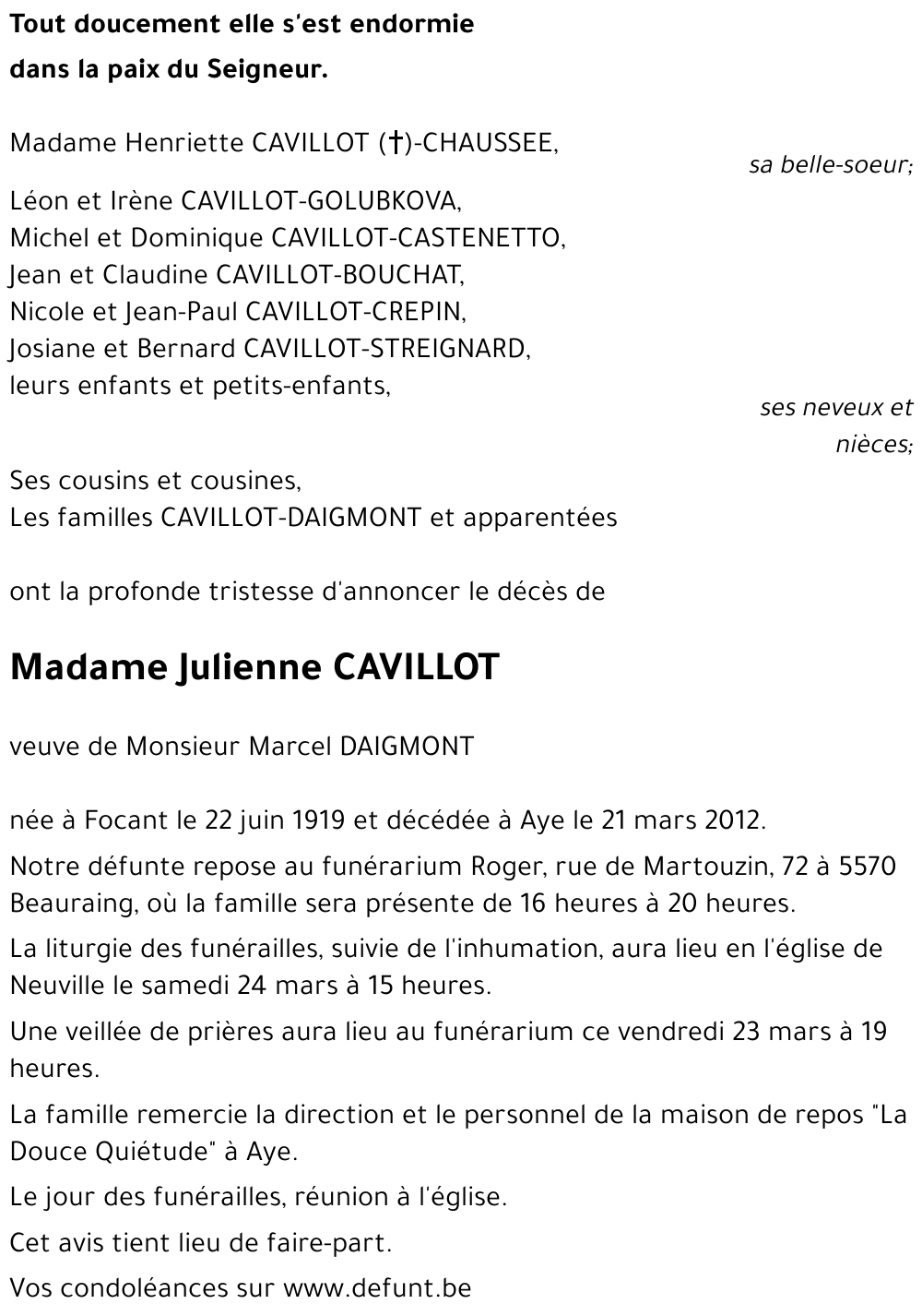 Julienne CAVILLOT