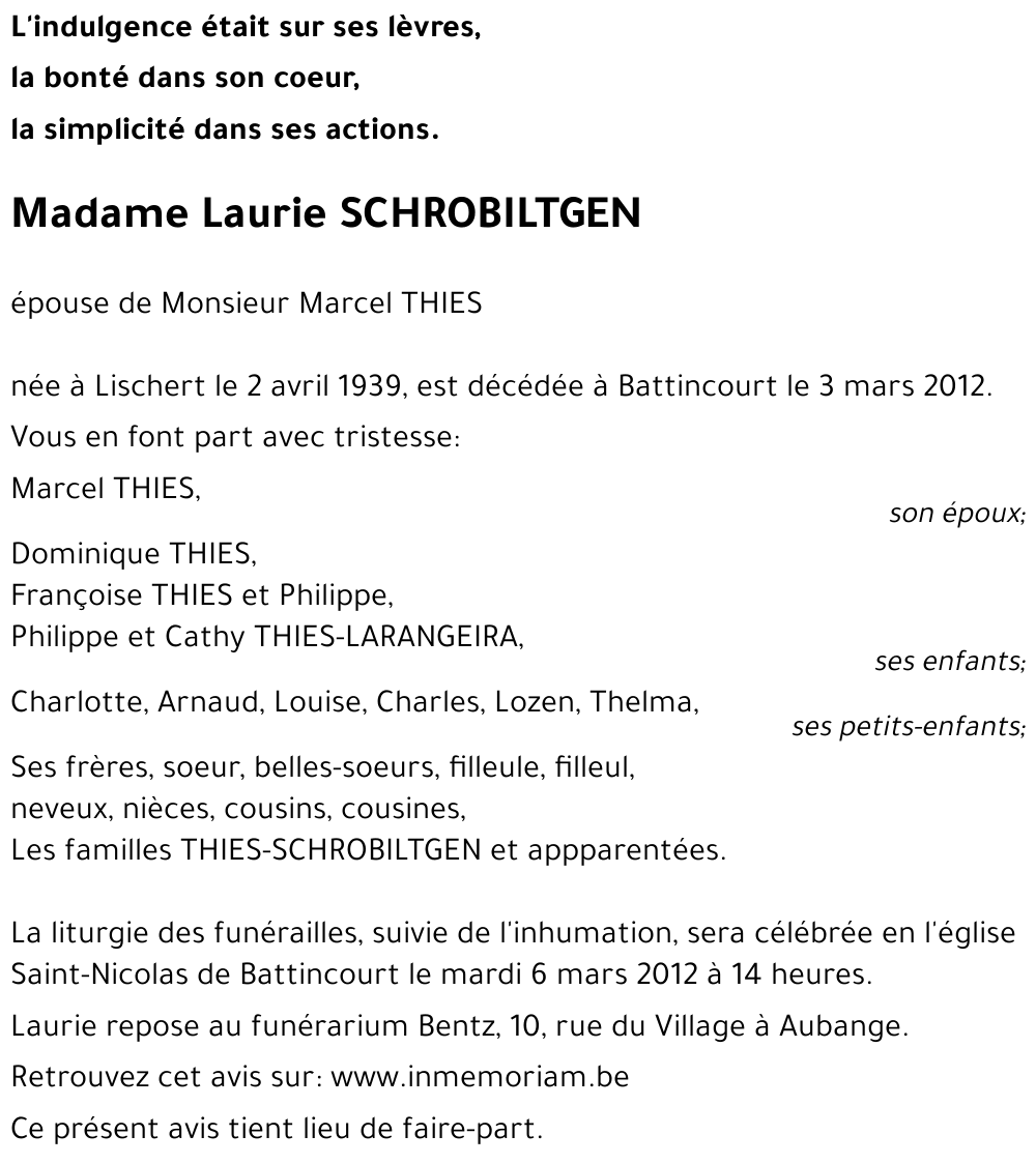 Laurie SCHROBILTGEN