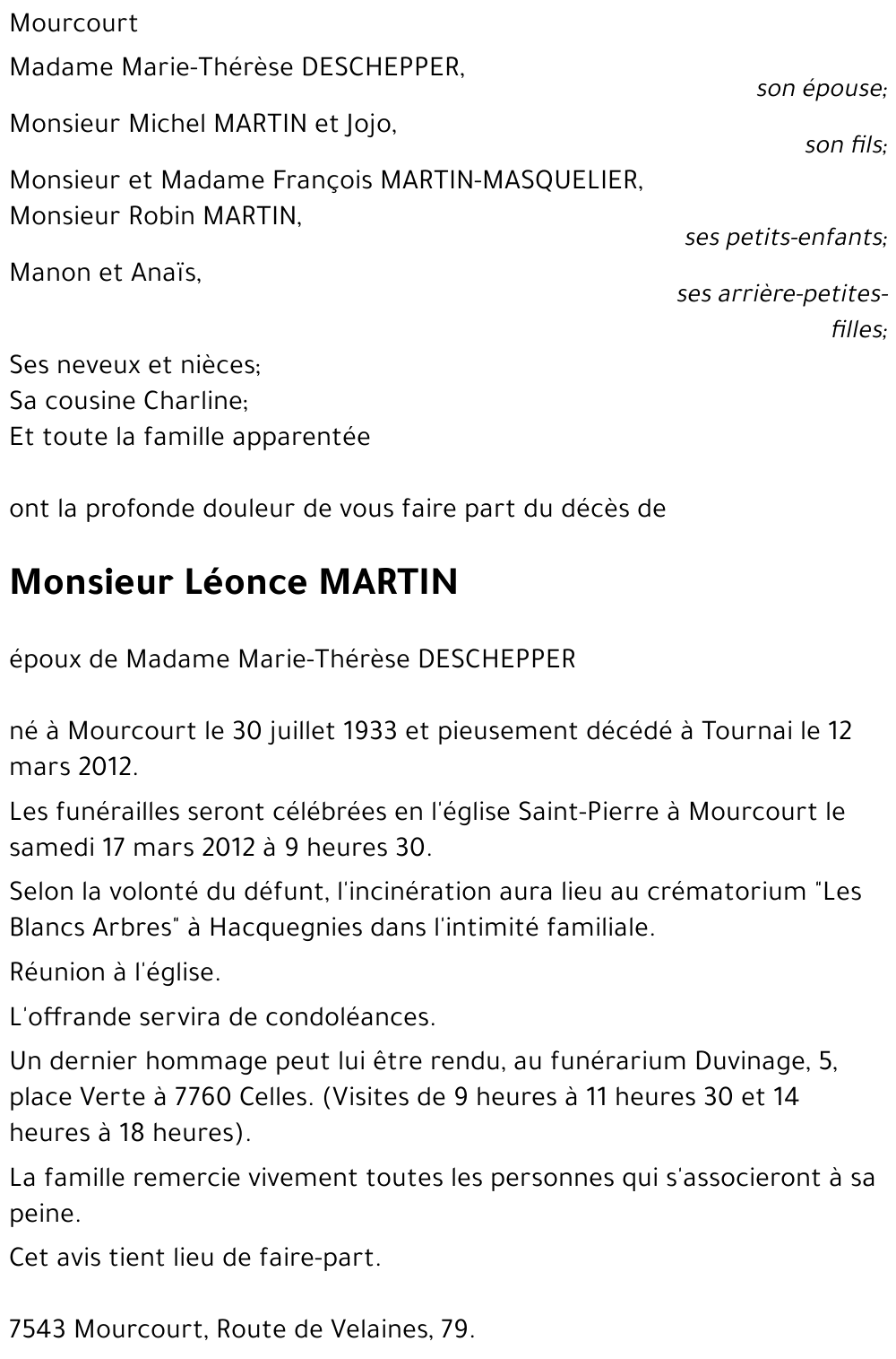 Léonce MARTIN