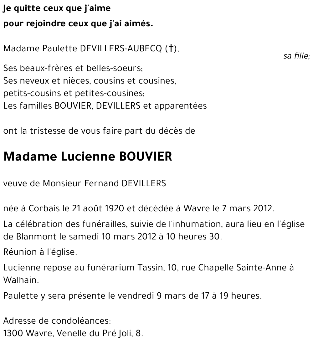 Lucienne BOUVIER