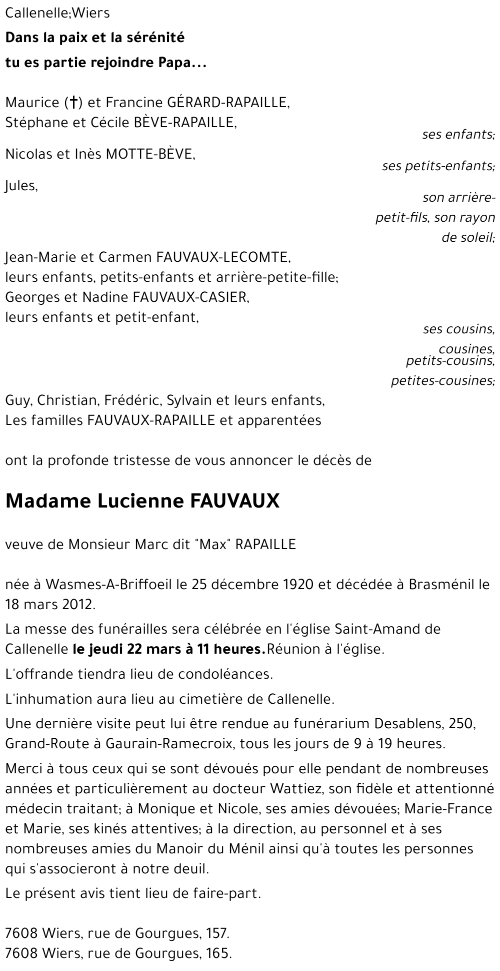 Lucienne FAUVAUX