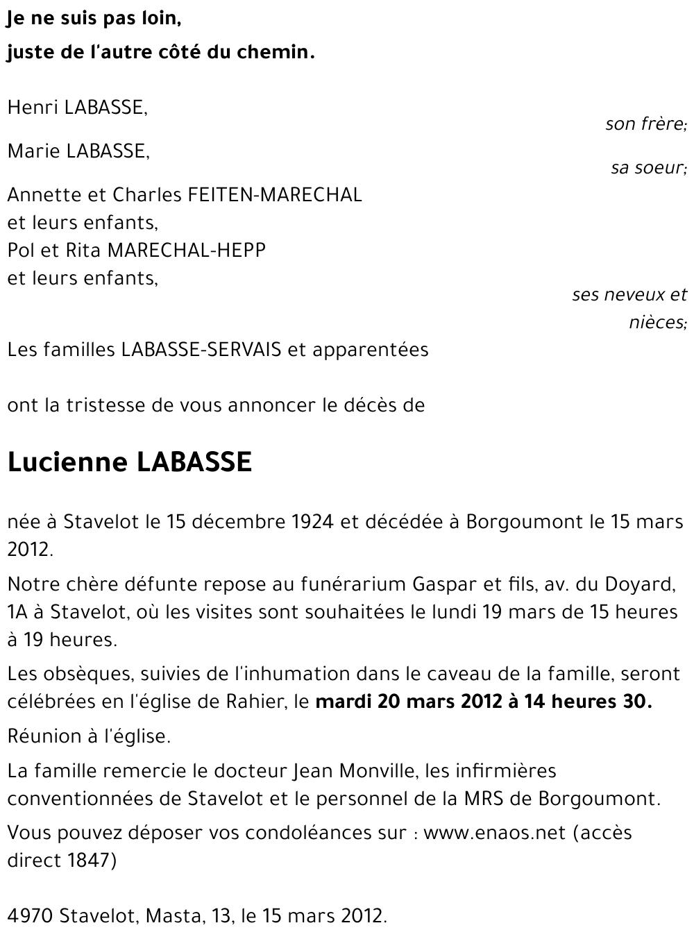 Lucienne LABASSE