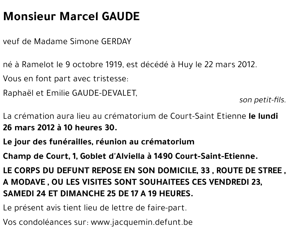 Marcel GAUDE