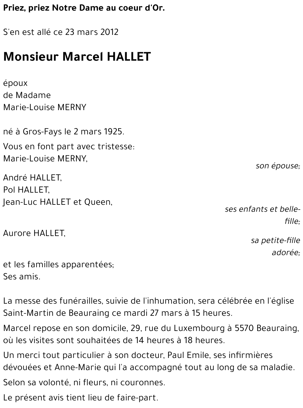 Marcel HALLET