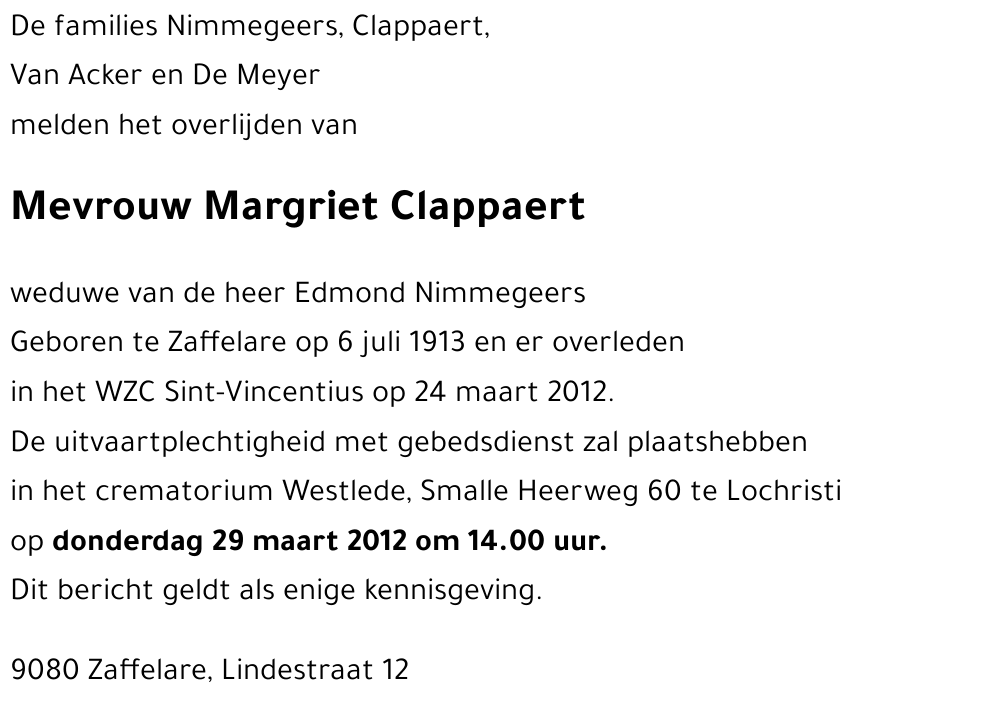 Margriet Clappaert