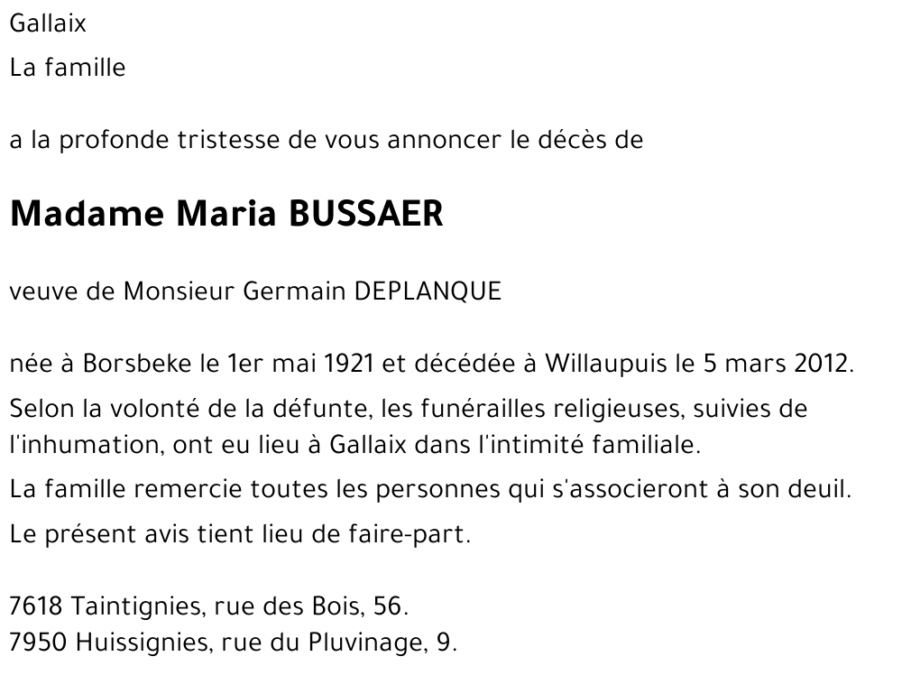 Maria BUSSAER