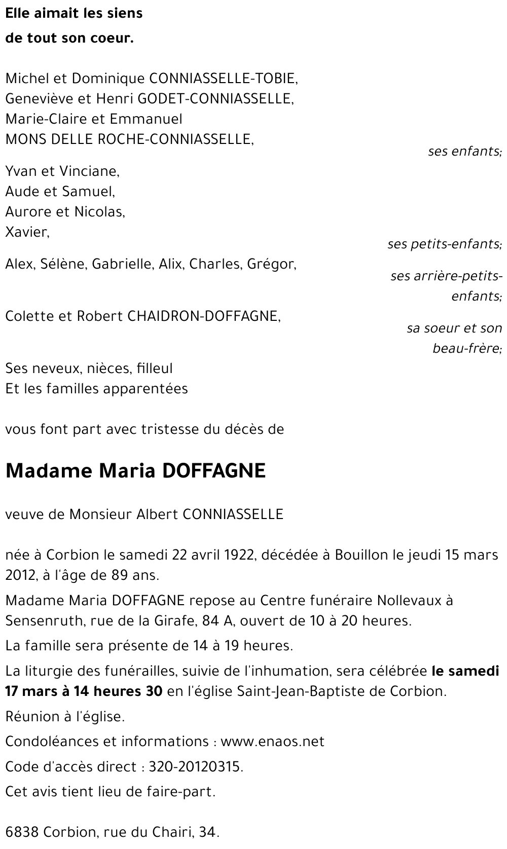 Maria DOFFAGNE