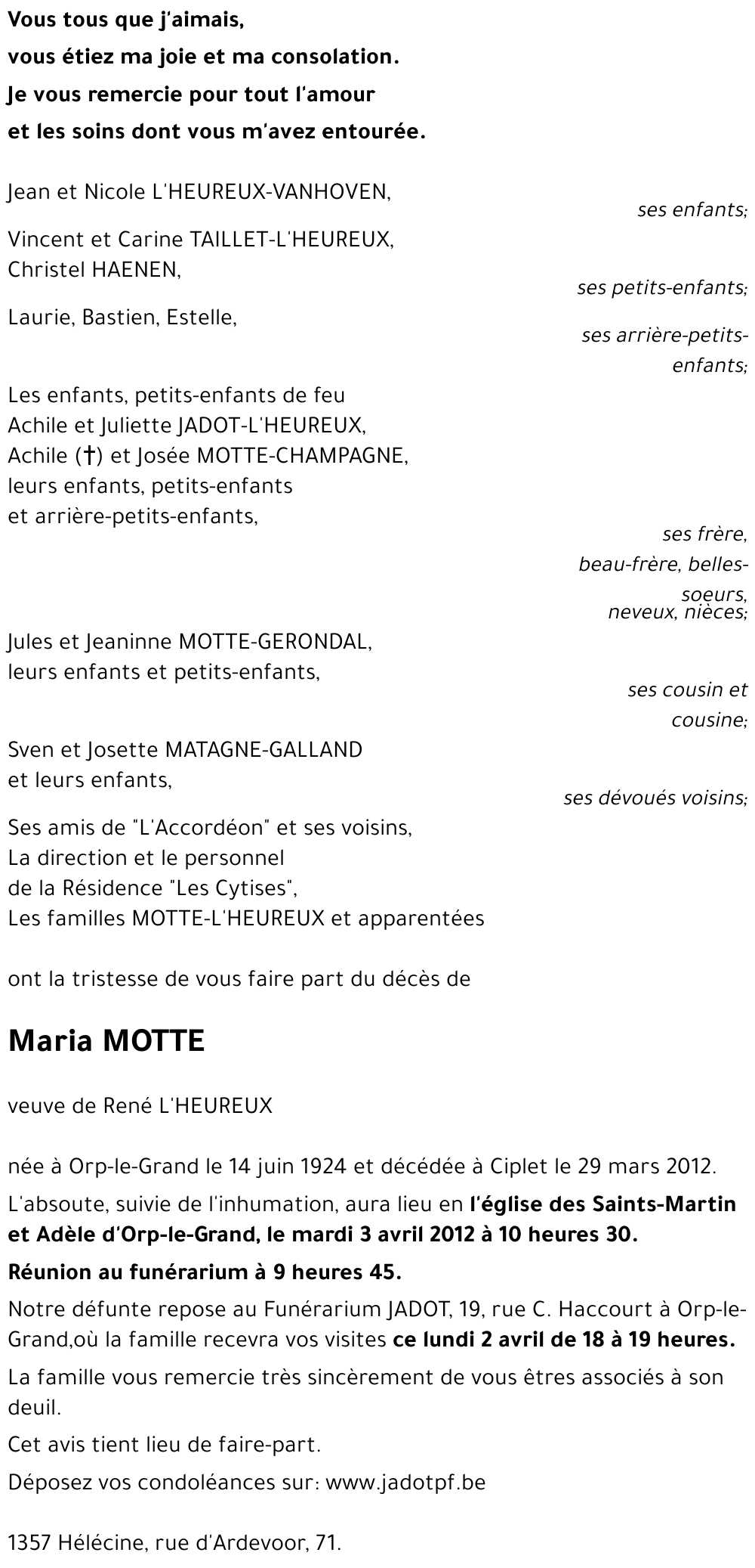 Maria MOTTE