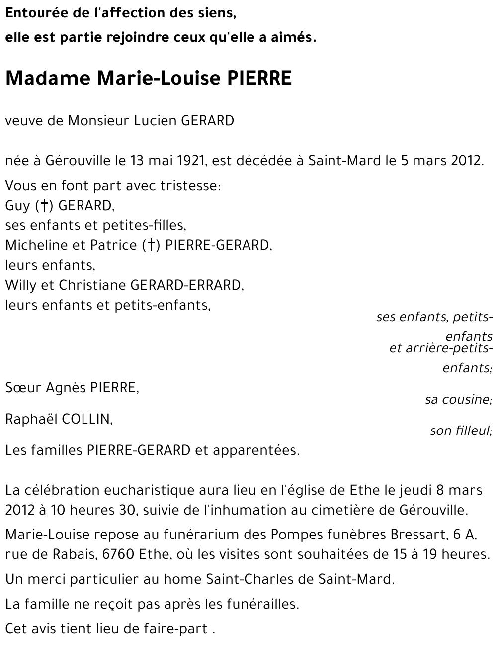 Marie-Louise PIERRE