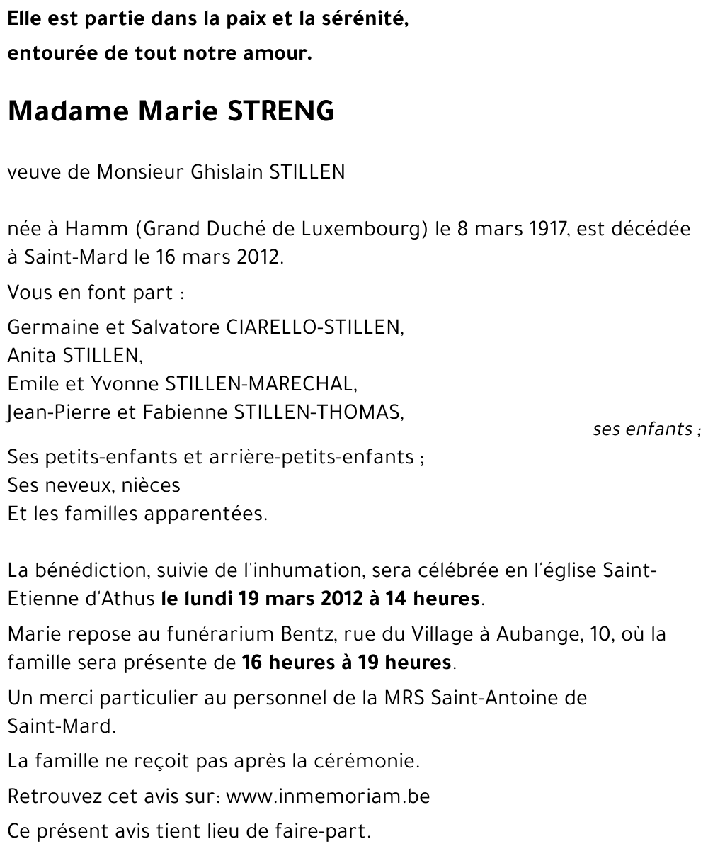 Marie STRENG