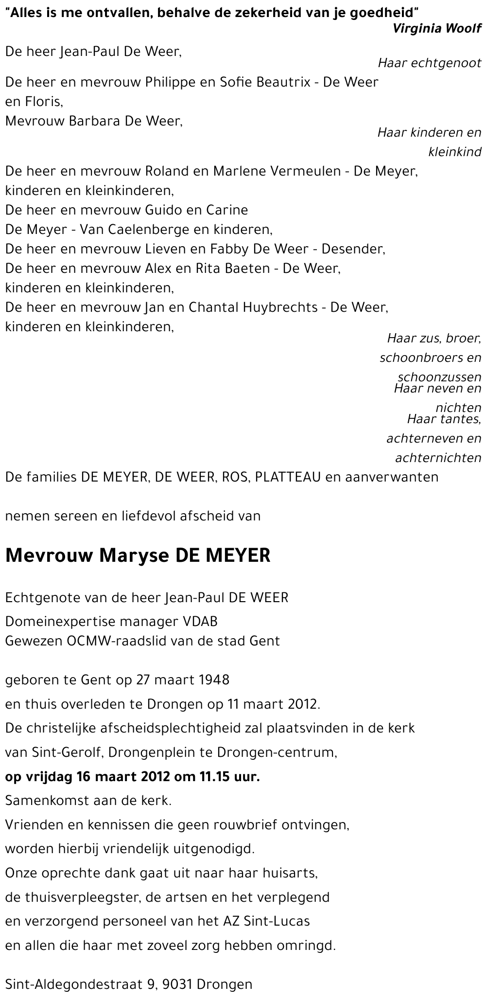 Maryse DE MEYER