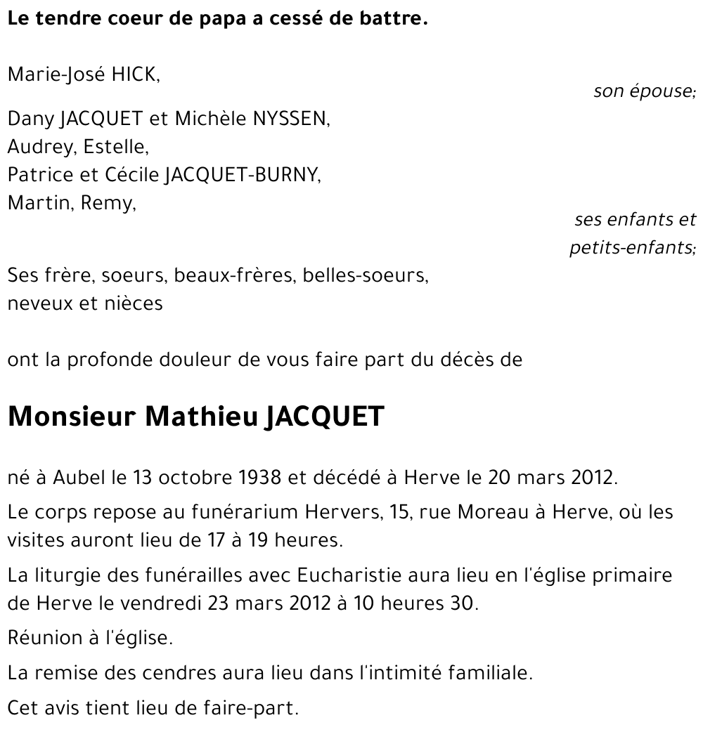 Mathieu JACQUET