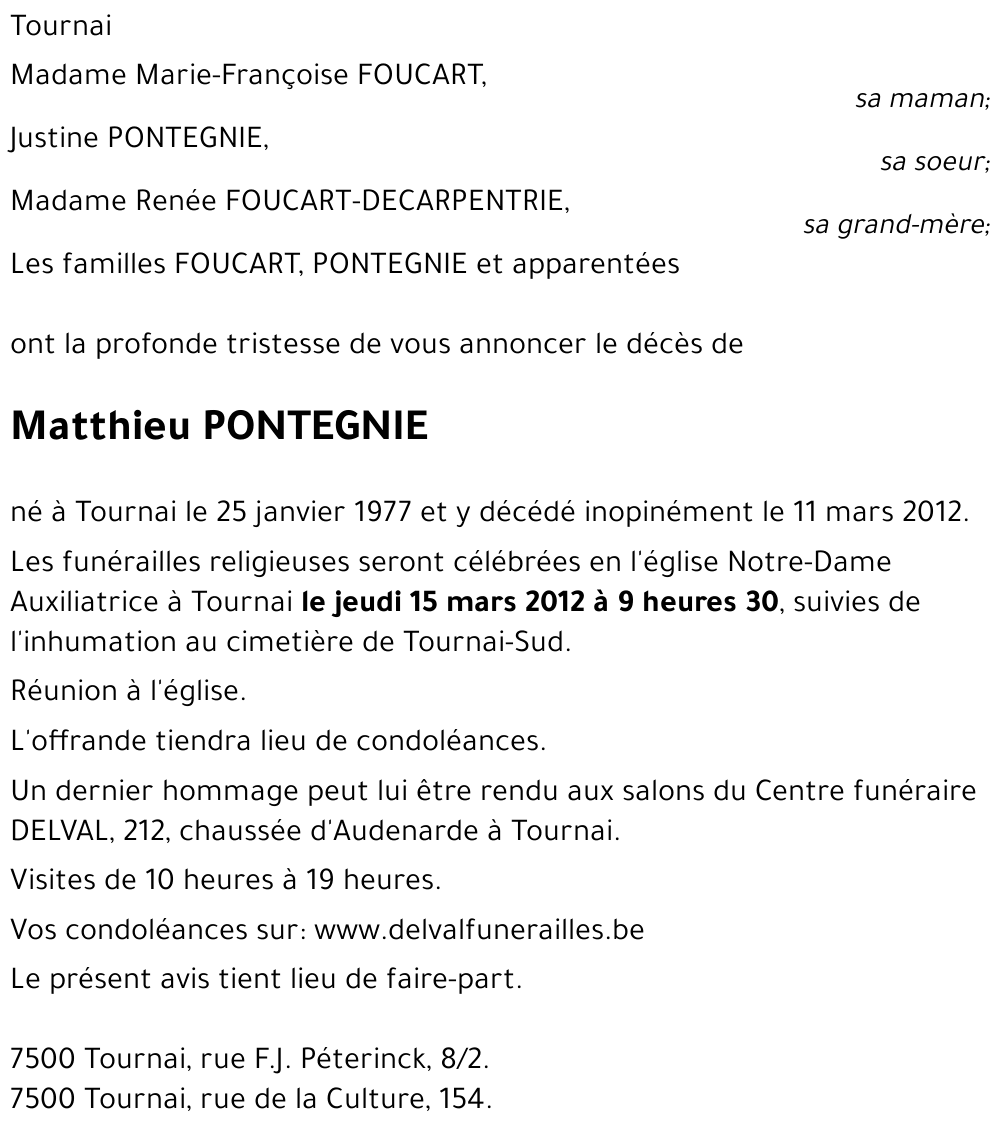 Matthieu PONTEGNIE