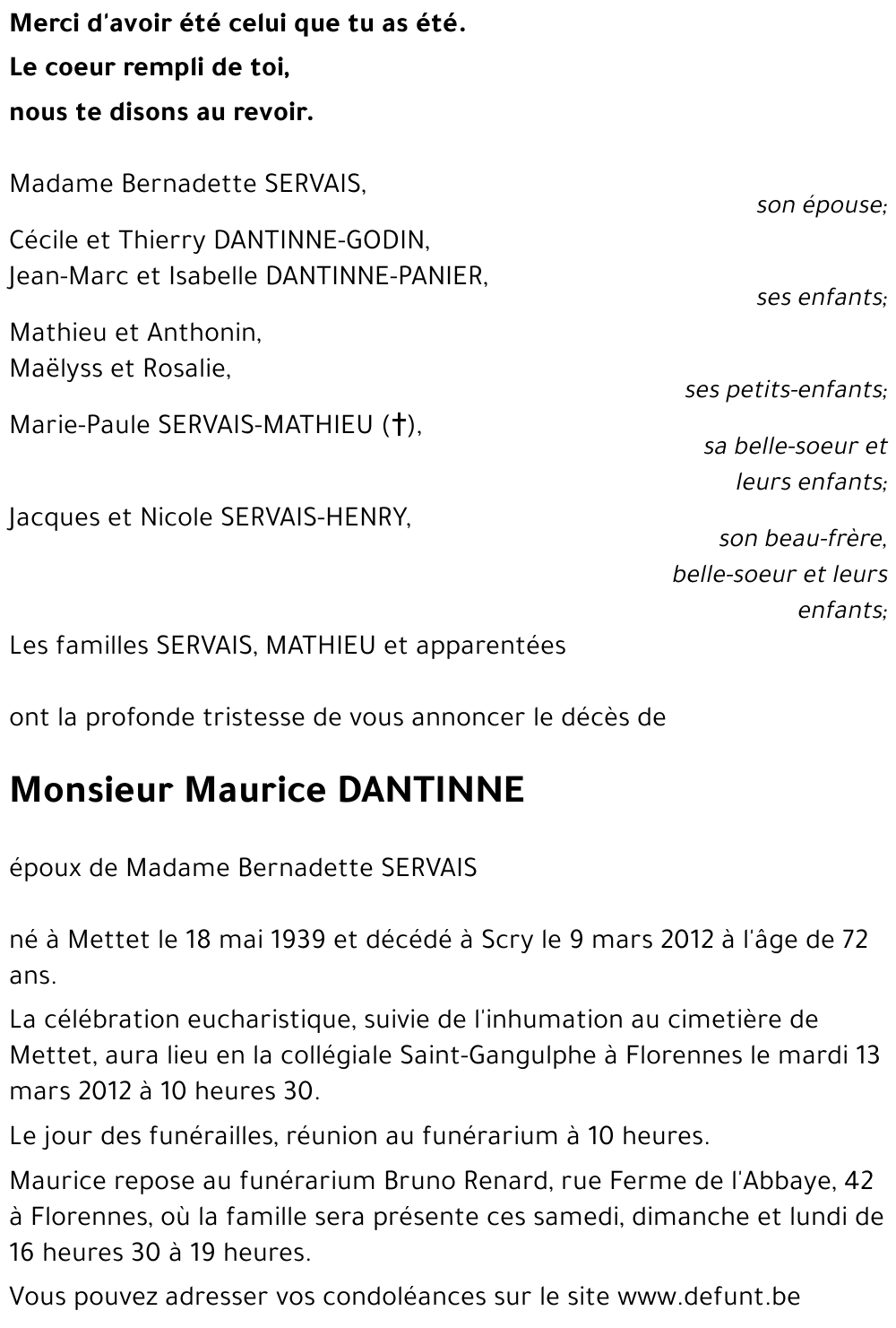 MAURICE DANTINNE