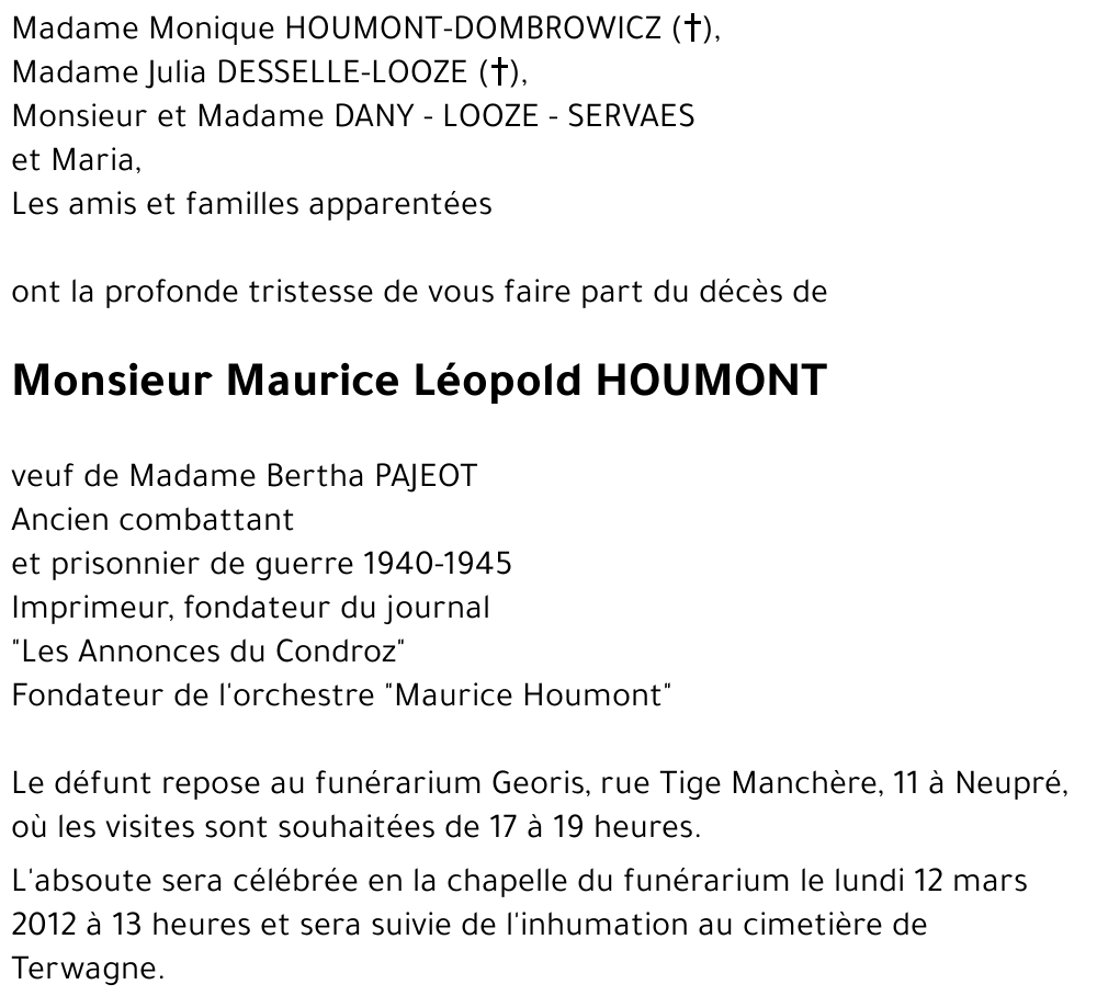 Maurice Léopold HOUMONT