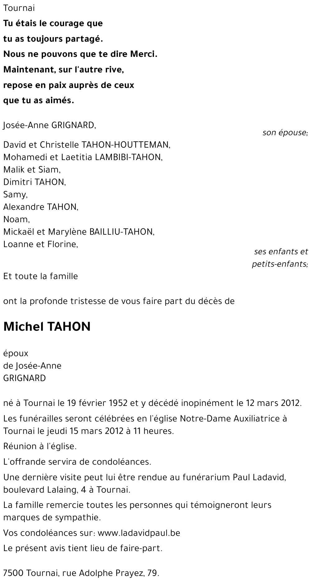 Michel TAHON