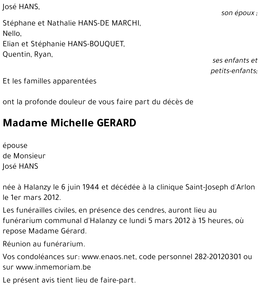 Michelle GERARD