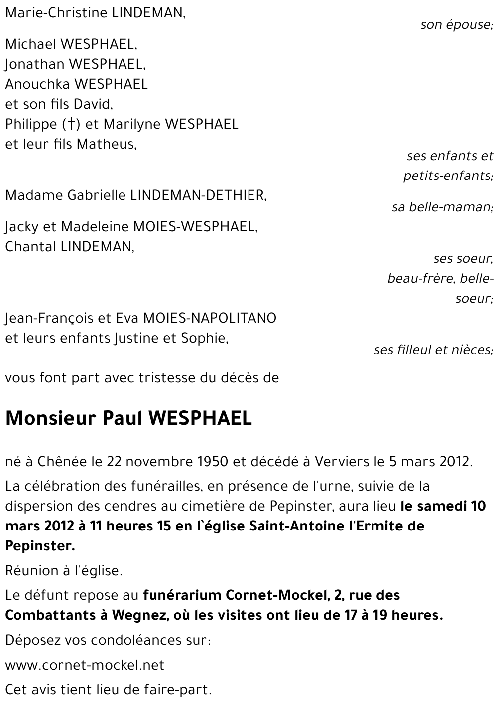 Paul WESPHAEL