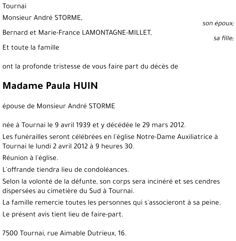 Paula HUIN
