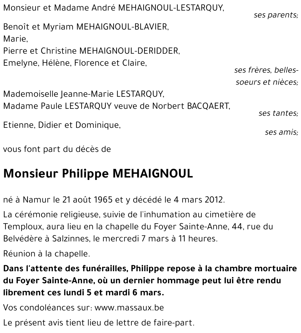 Philippe MEHAIGNOUL