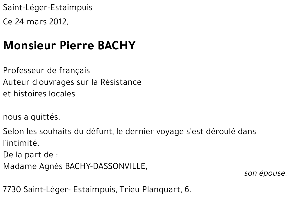 Pierre BACHY