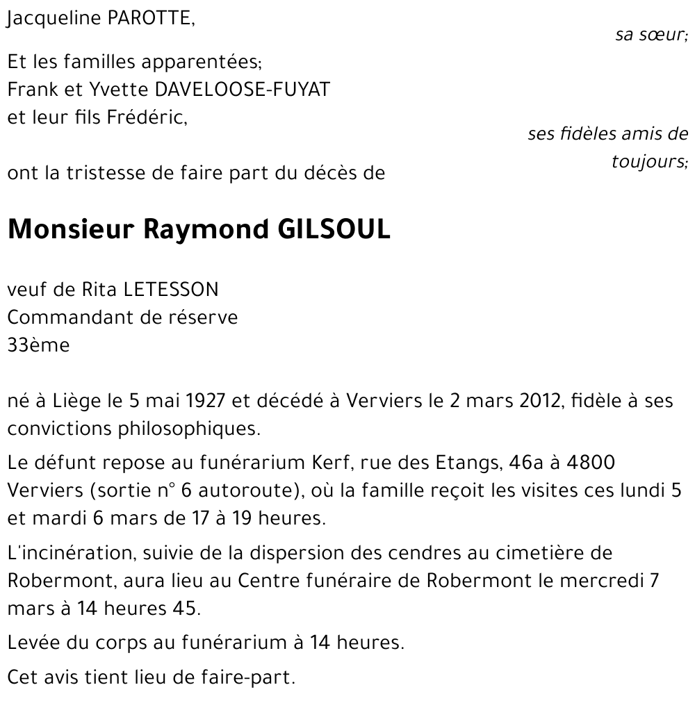 Raymond GILSOUL