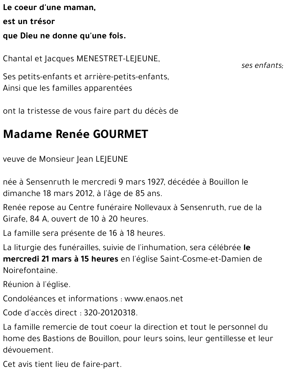 Renée GOURMET