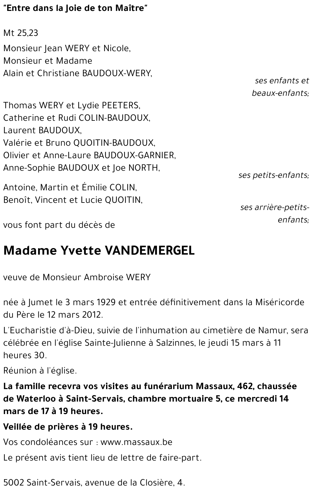 Yvette VANDEMERGEL