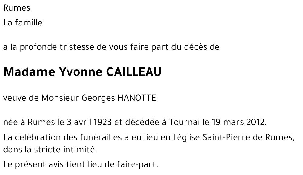 Yvonne CAILLEAU