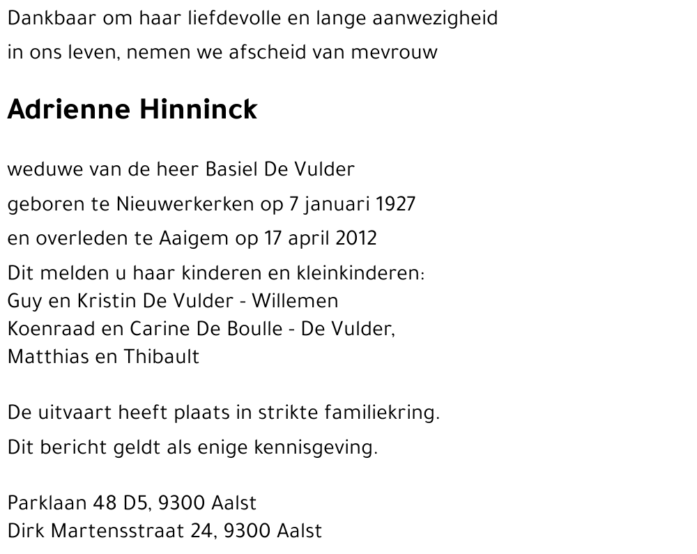 Adrienne HINNINCK