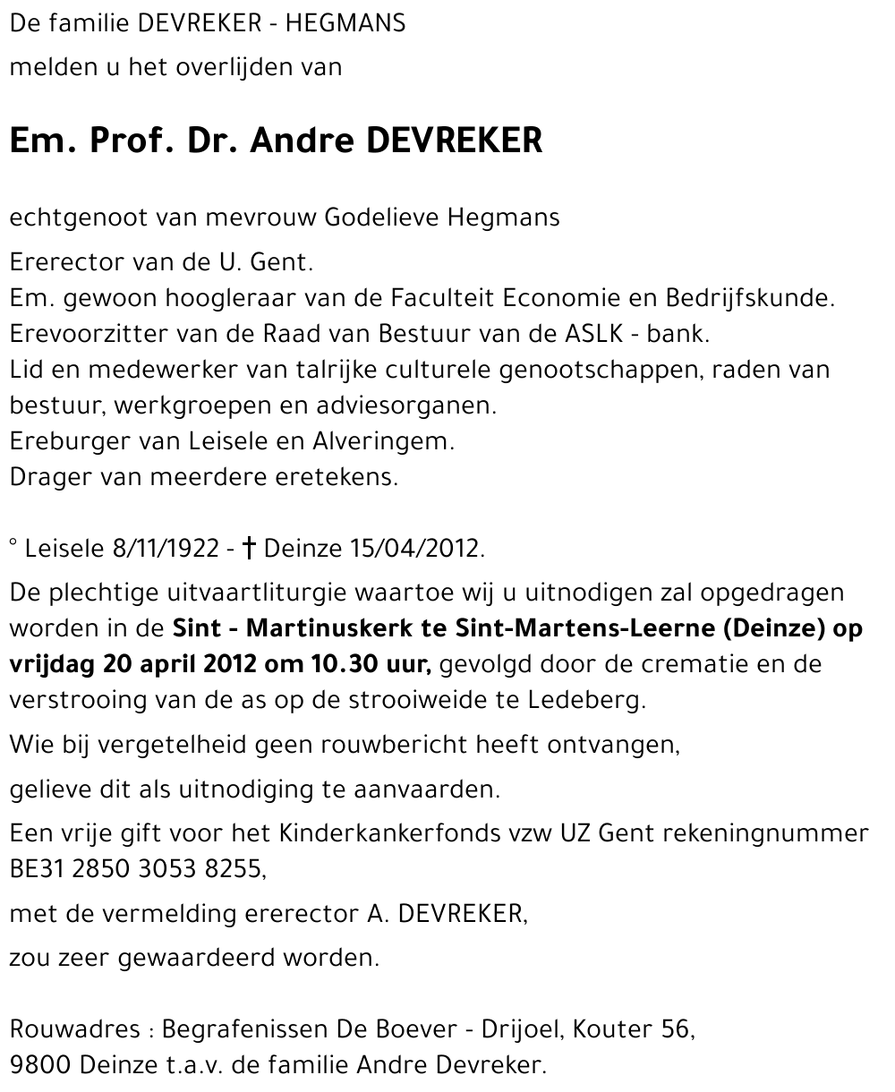 Andre DEVREKER