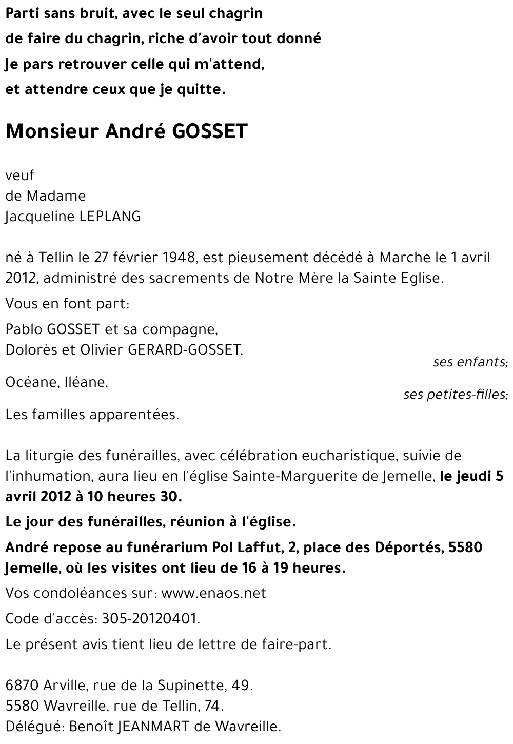 André GOSSET