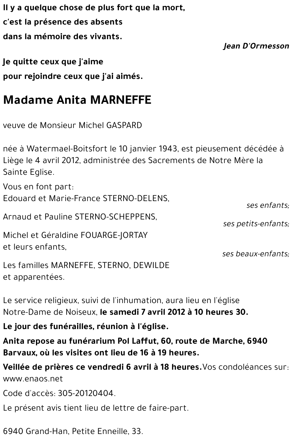 Anita MARNEFFE