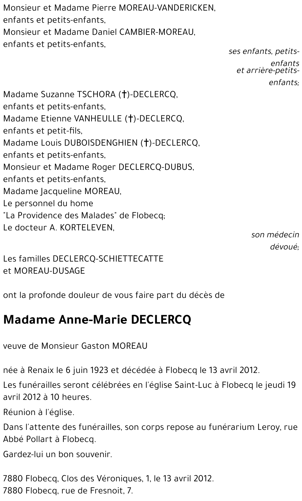 Anne-Marie DECLERCQ