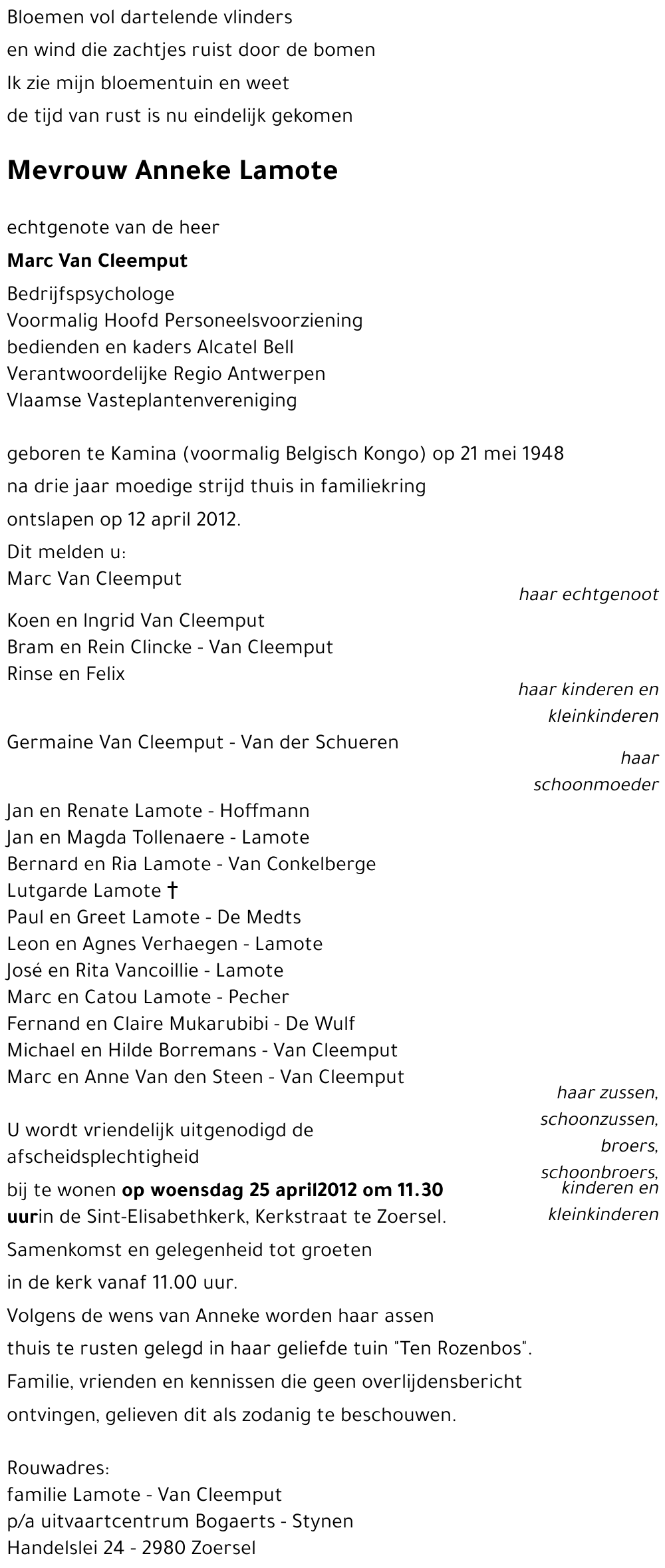 Anneke LAMOTE
