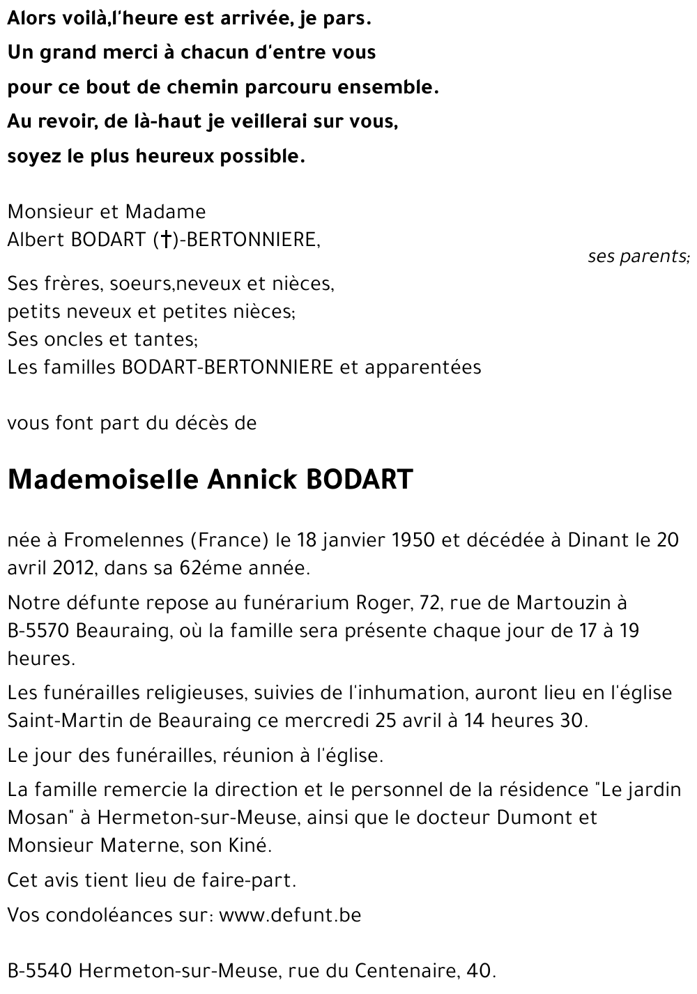 Annick BODART