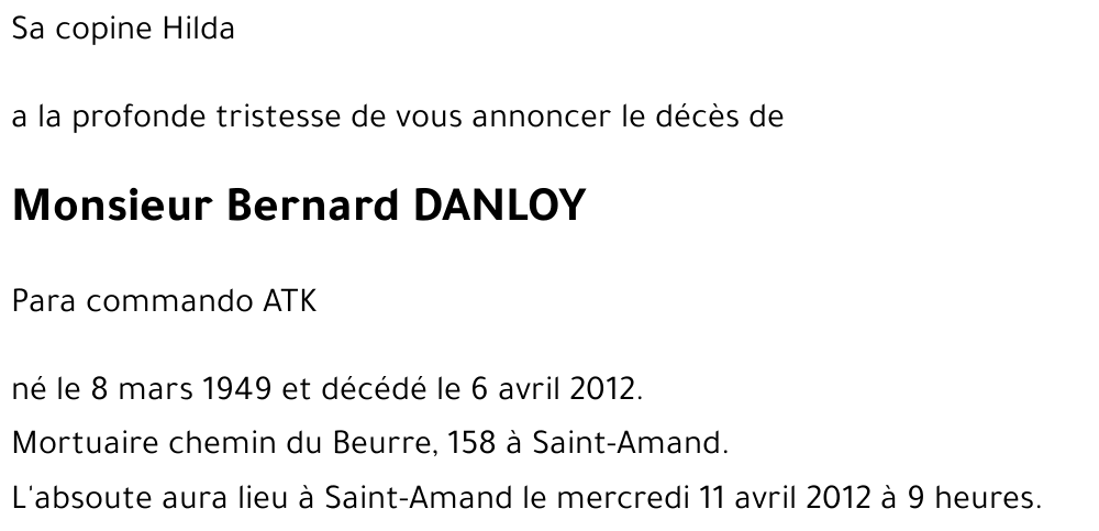 Bernard DANLOY