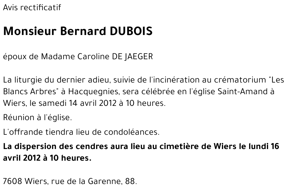 Bernard DUBOIS