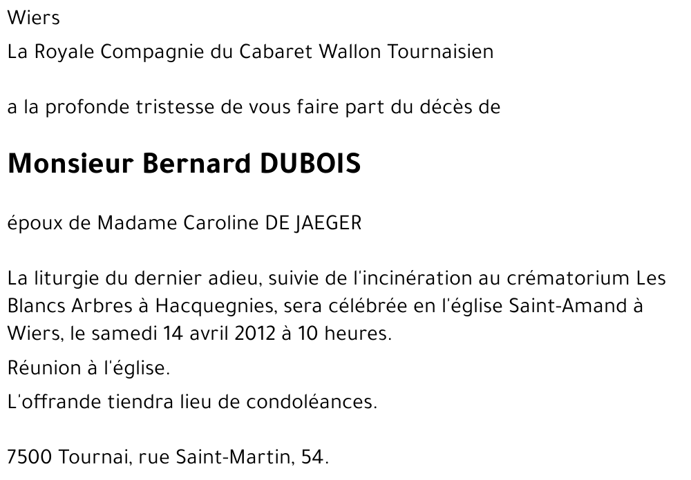 Bernard DUBOIS